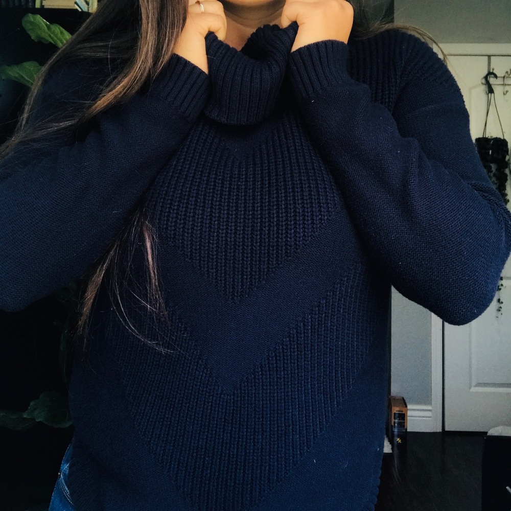 Banana Republic |Knit turtleneck sweater Navy blue